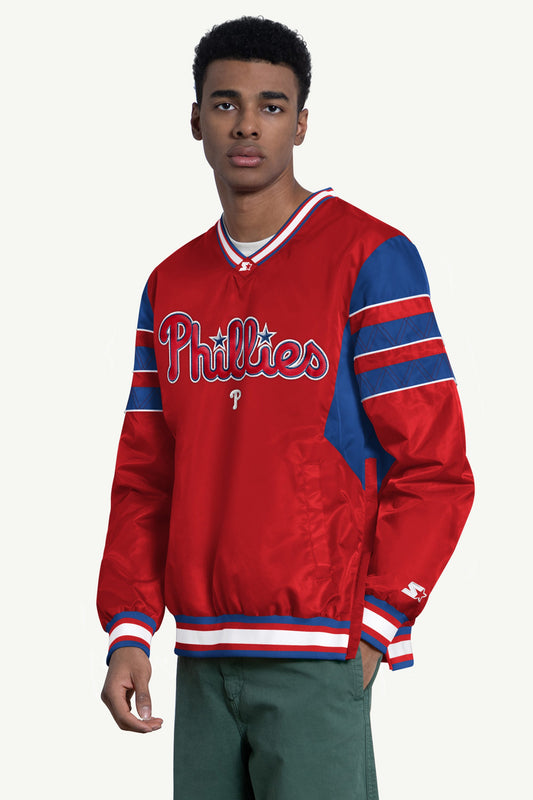 MENS PHILADELPHIA PHILLIES ENFORCER V-NECK PULLOVER JACKET - Multi