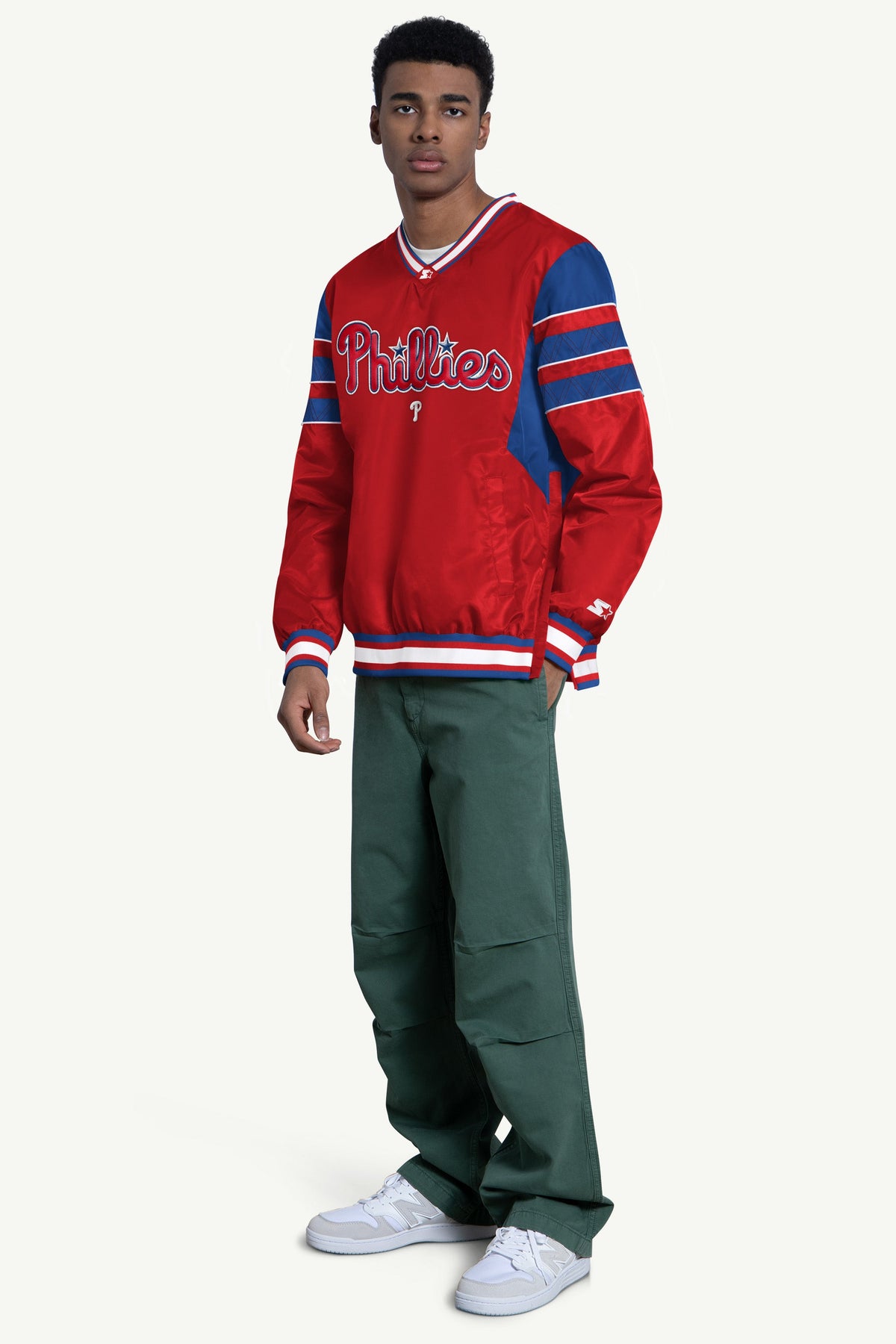 MENS PHILADELPHIA PHILLIES ENFORCER V-NECK PULLOVER JACKET - Multi