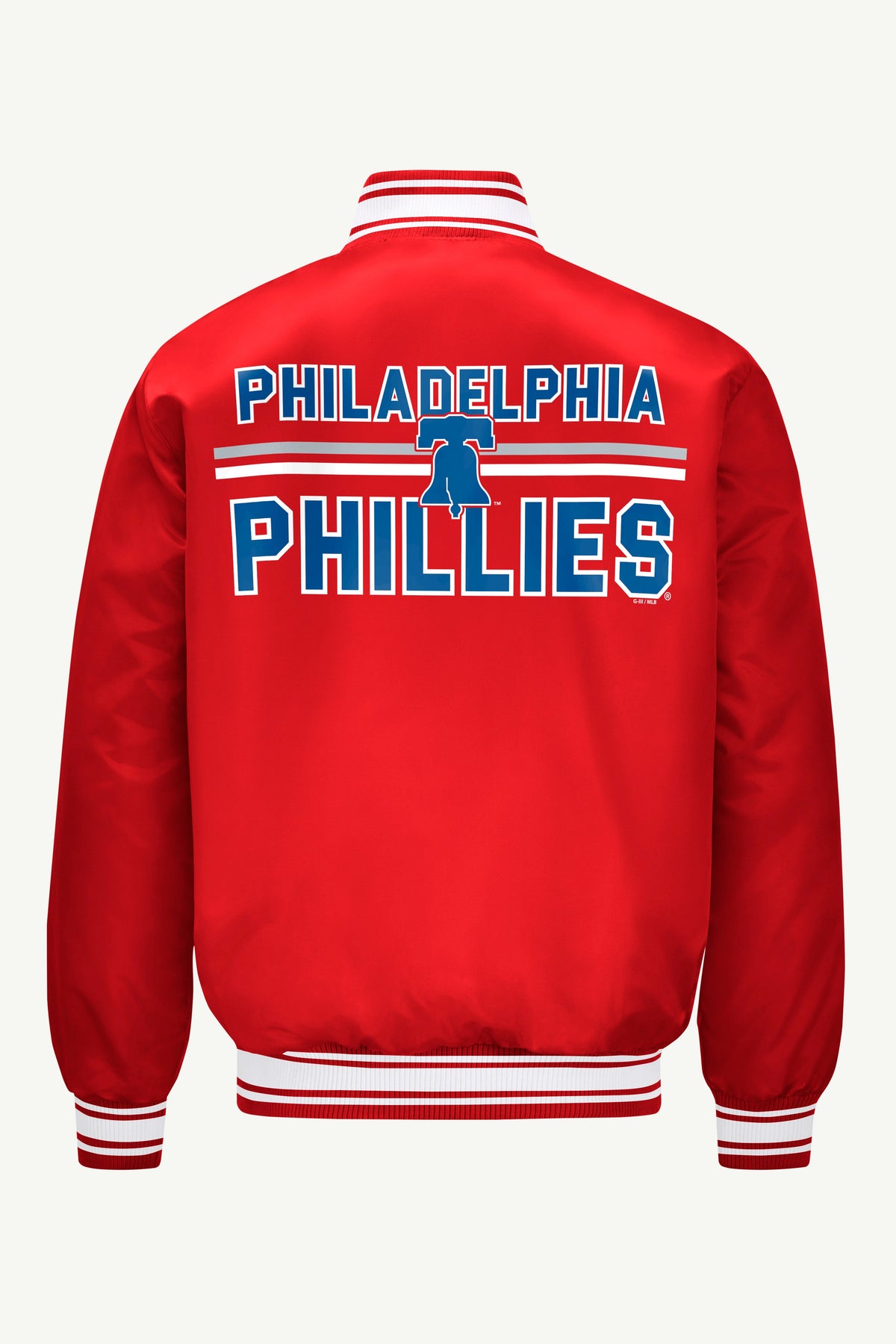 MENS PHILADELPHIA PHILLIES SATIN VARSITY JACKET - Red