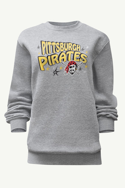 WOMENS PITTSBURGH PIRATES FIREWORKS SWEATSHIRT - Heather Grey