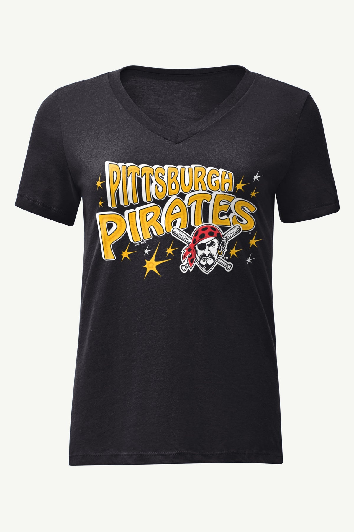 WOMENS PITTSBURGH PIRATES FIREWORKS V NECK T SHIRT - Black