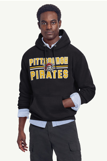 MENS PITTSBURGH PIRATES MESH LOOK HOODIE - Black