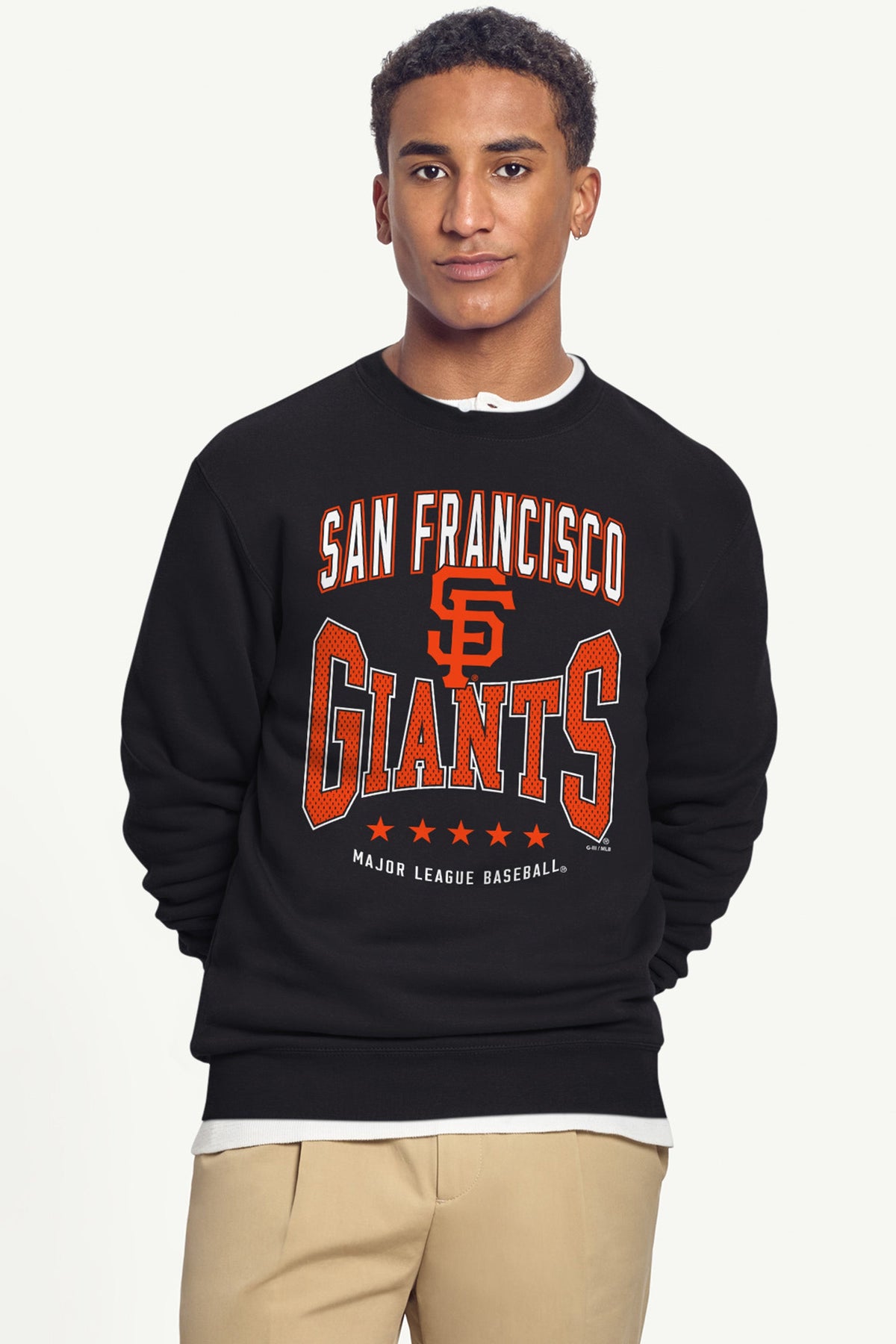 MENS SAN FRANCISCO GIANTS CENTER SQUEEZE SWEATSHIRT - Black