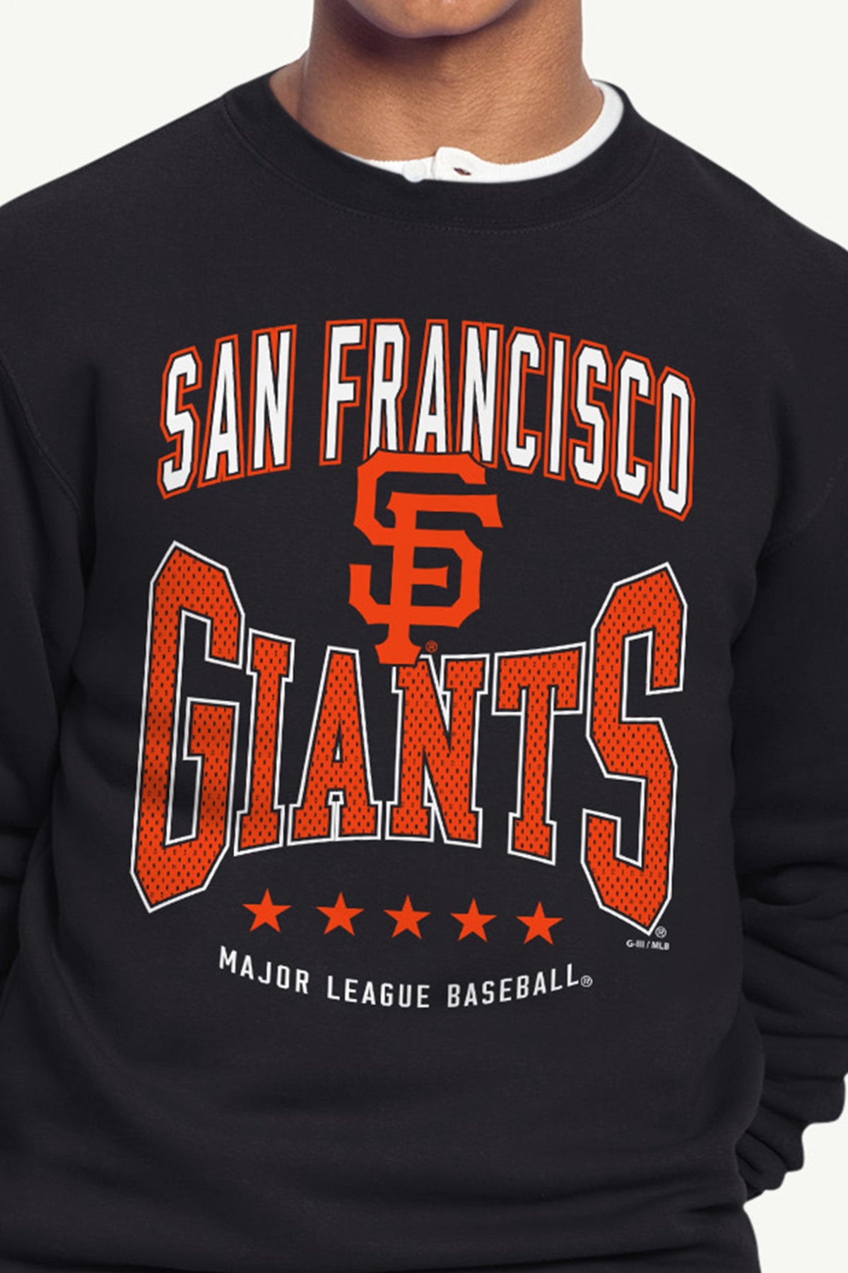 MENS SAN FRANCISCO GIANTS CENTER SQUEEZE SWEATSHIRT - Black