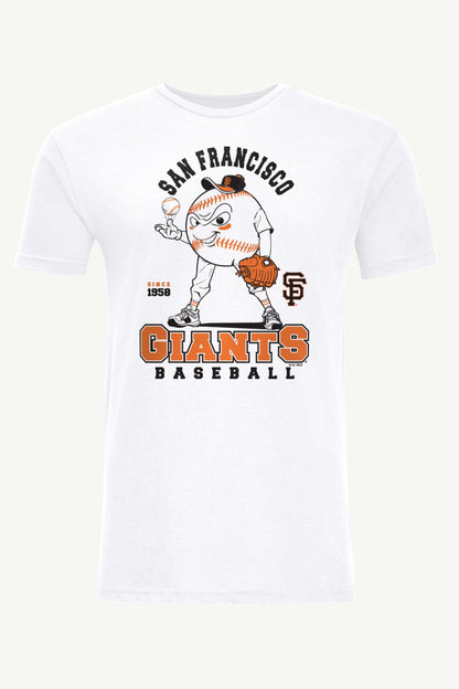 MENS SAN FRANCISCO GIANTS BASEBALL CHARACTER SHORT SLEEVE T SHIRT - White