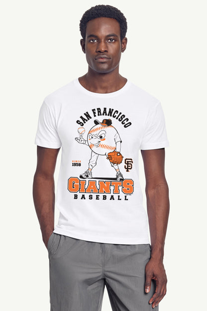 MENS SAN FRANCISCO GIANTS BASEBALL CHARACTER SHORT SLEEVE T SHIRT - White