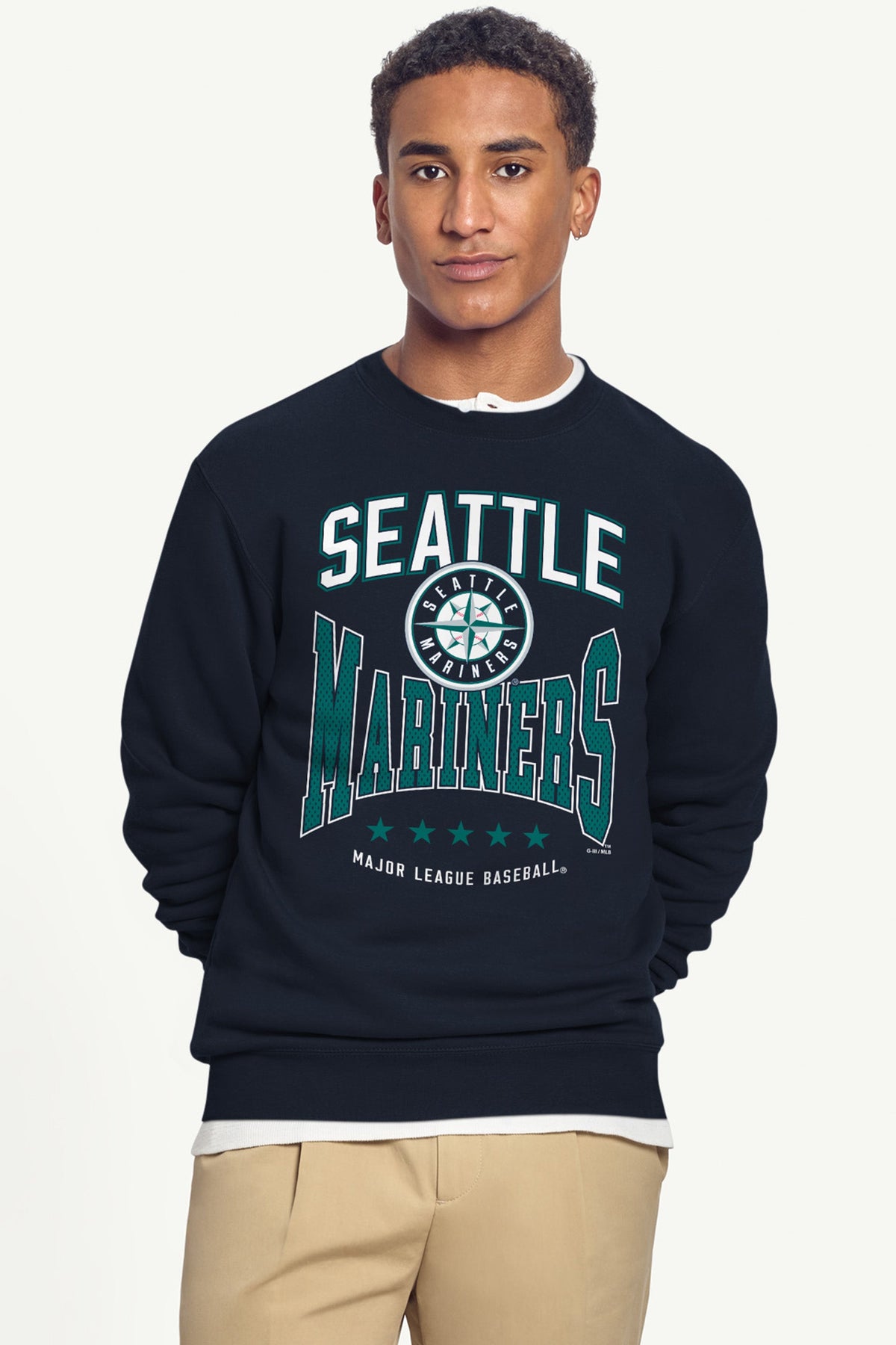 MENS SEATTLE MARINERS CENTER SQUEEZE SWEATSHIRT - Navy
