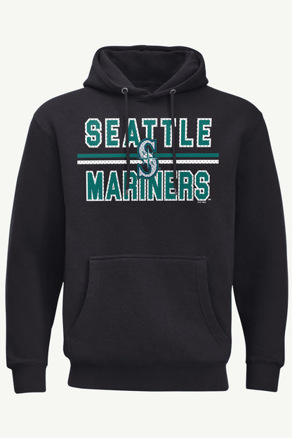 MENS SEATTLE MARINERS MESH LOOK HOODIE - Black
