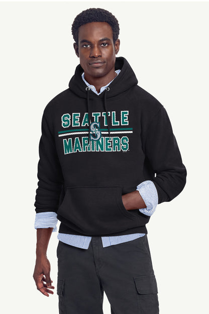 MENS SEATTLE MARINERS MESH LOOK HOODIE - Black