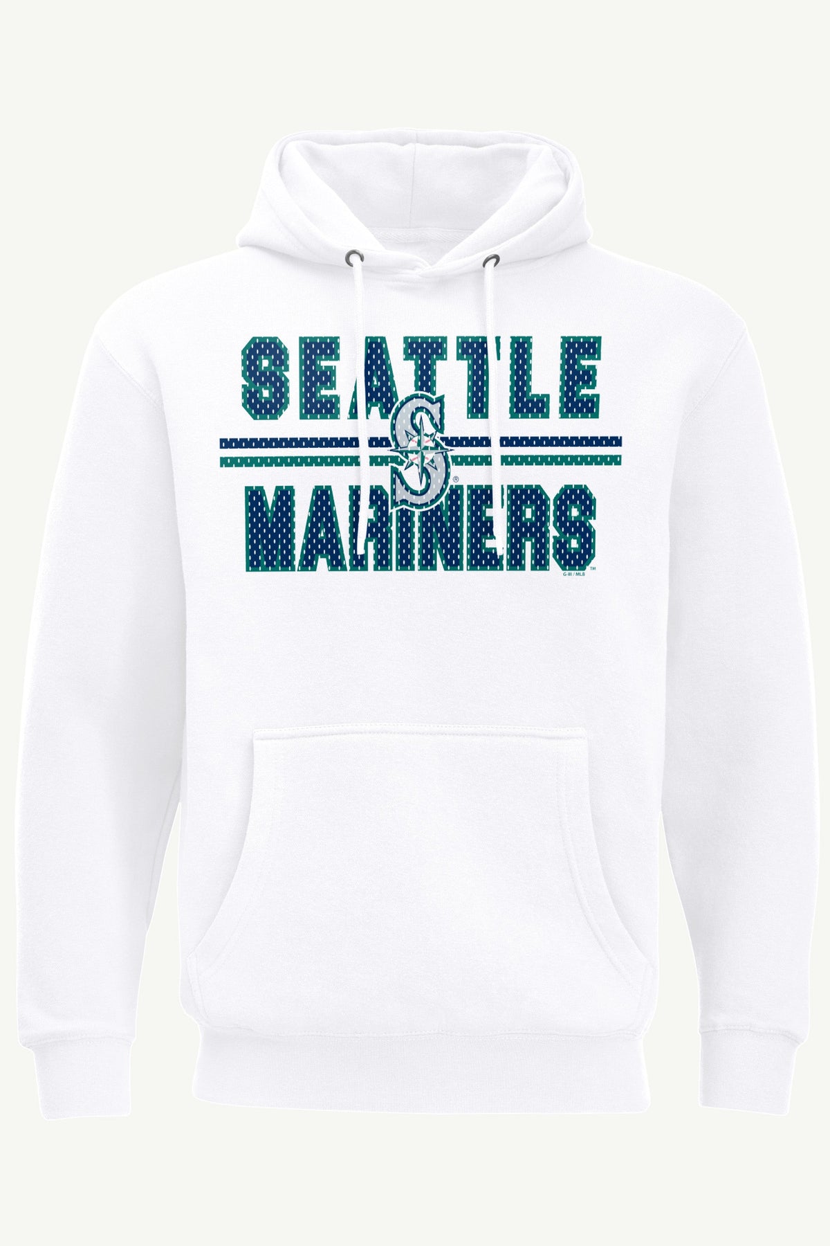 MENS SEATTLE MARINERS MESH LOOK HOODIE - White