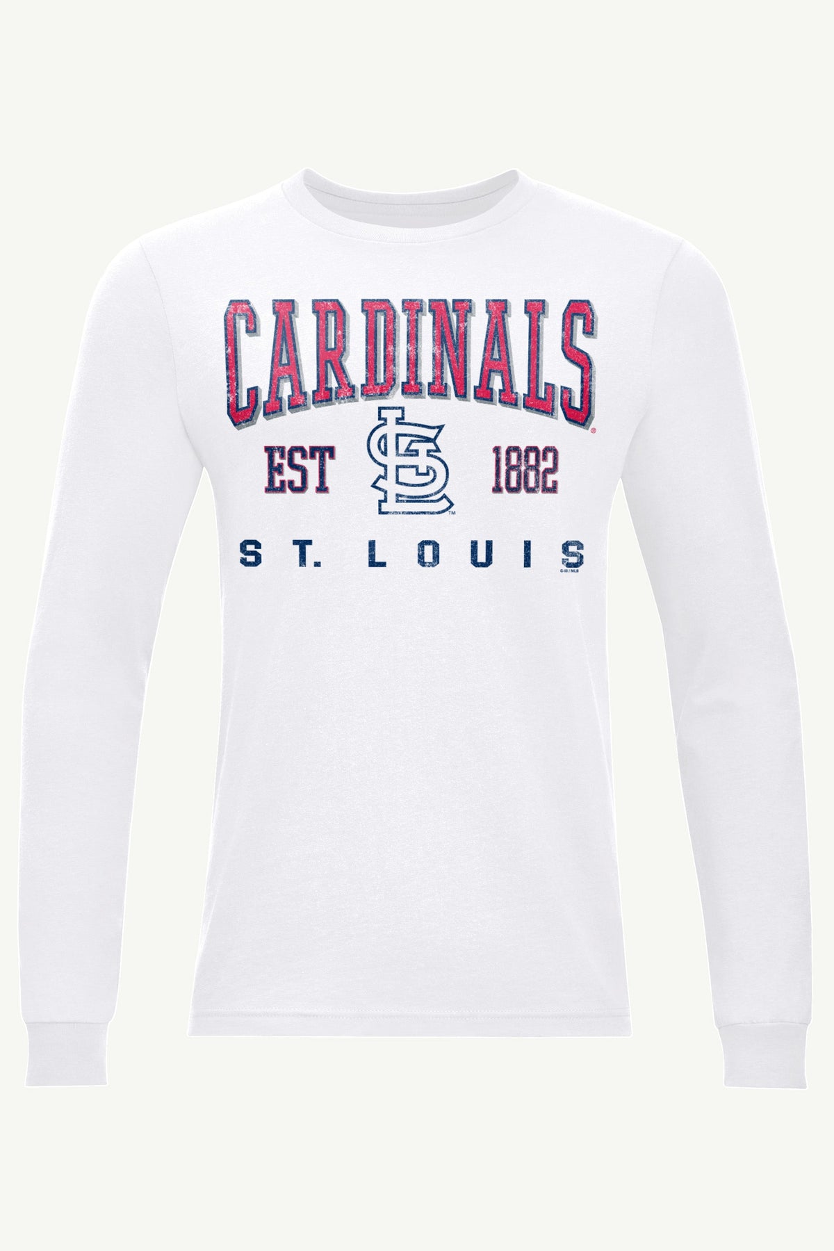 MENS ST LOUIS CARDINALS RETRO LONG SLEEVE T SHIRT - White