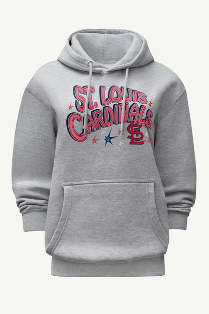 WOMENS ST LOUIS CARDINALS FIREWORKS HOODIE - Heather Grey