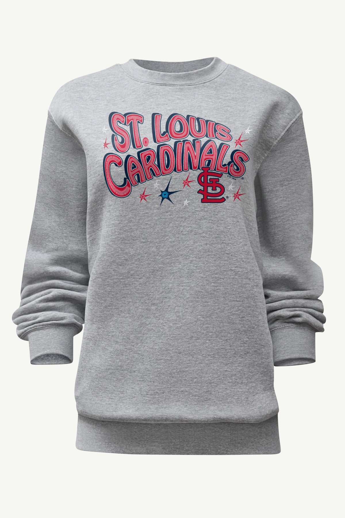 WOMENS ST LOUIS CARDINALS FIREWORKS SWEATSHIRT - Heather Grey