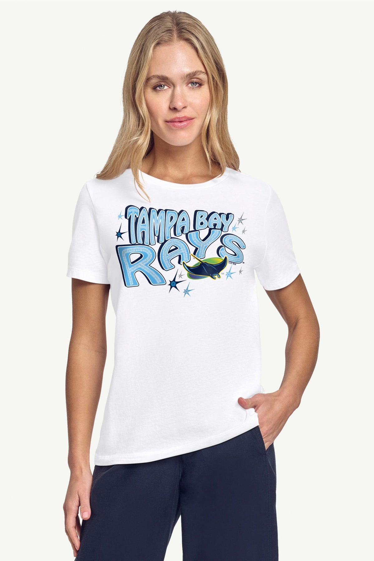 WOMENS TAMPA BAY RAYS FIREWORKS T SHIRT - White