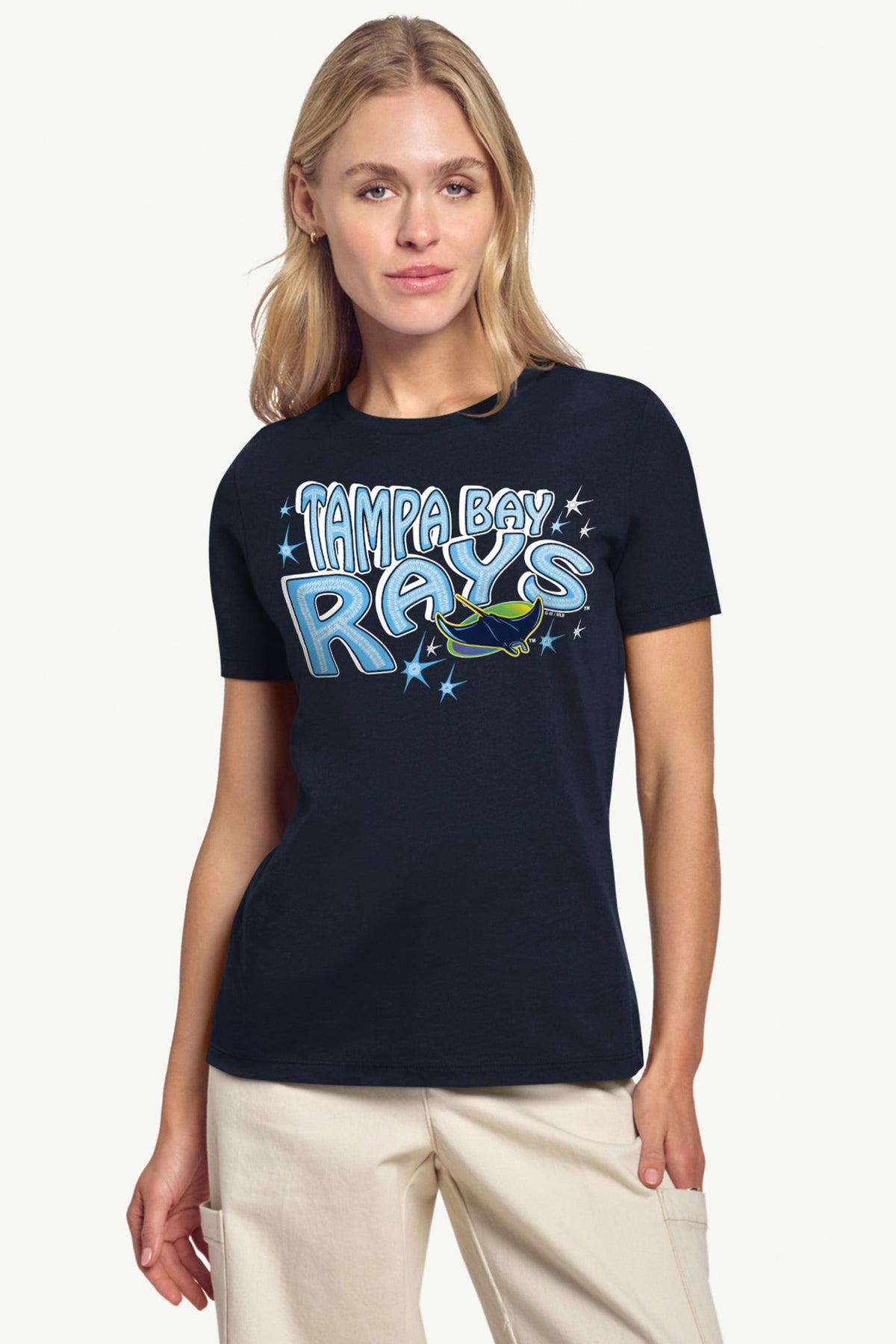 WOMENS TAMPA BAY RAYS FIREWORKS T SHIRT - Navy
