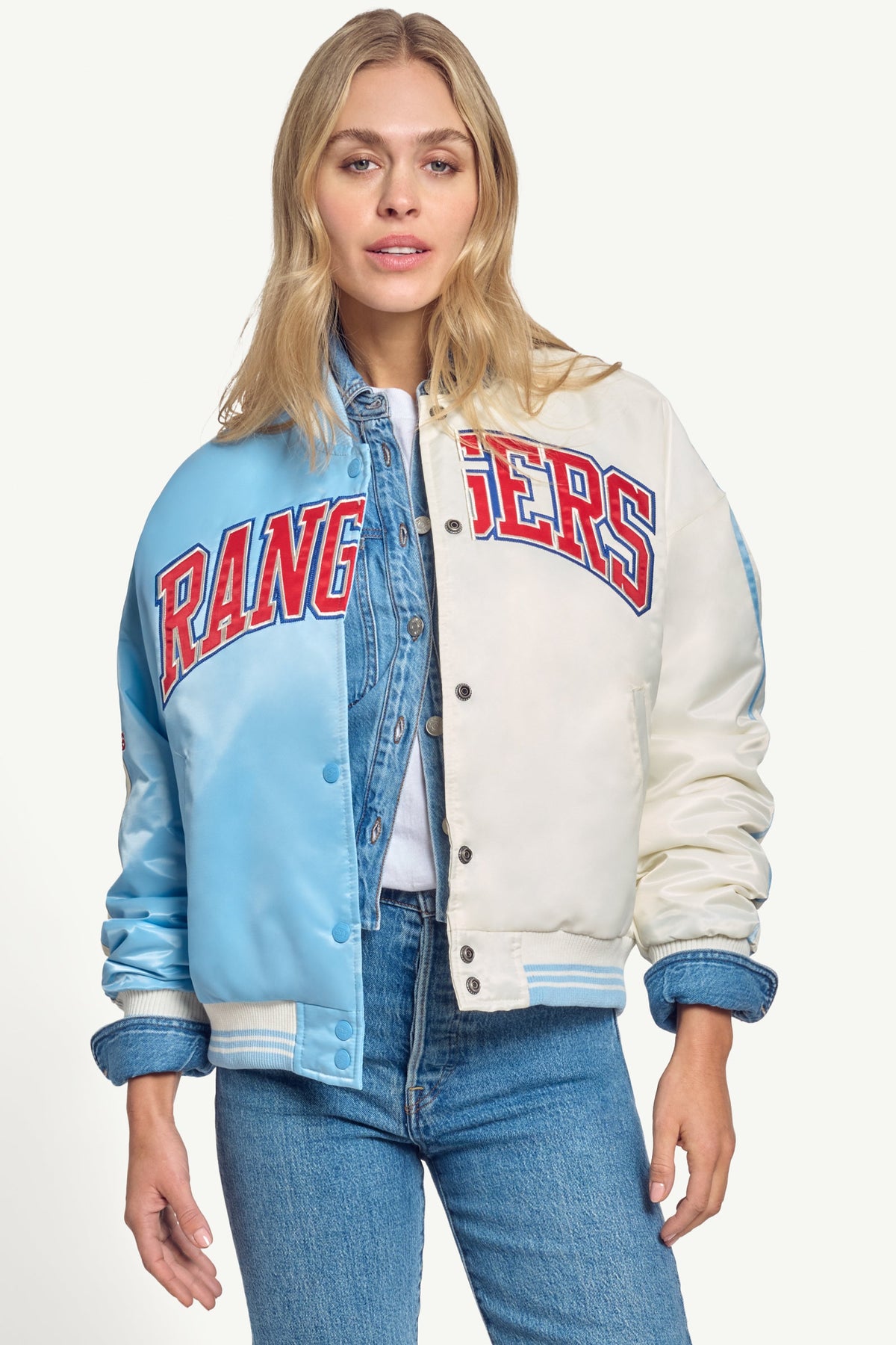 WOMENS TEXAS RANGERS SATIN VARSITY JACKET - Starter
