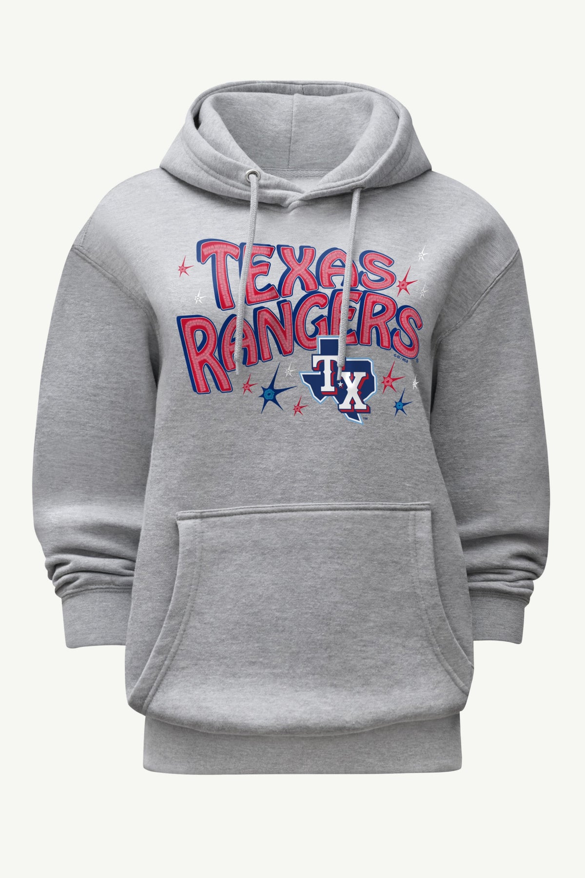 WOMENS TEXAS RANGERS FIREWORKS HOODIE - Heather Grey