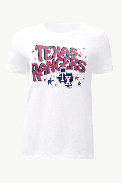 WOMENS TEXAS RANGERS FIREWORKS T SHIRT - White