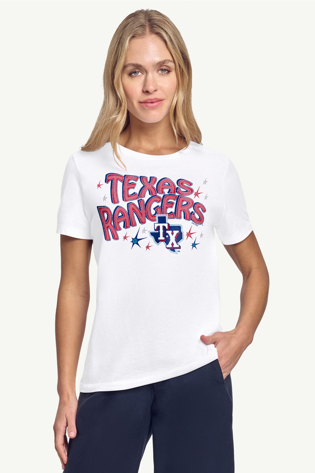 WOMENS TEXAS RANGERS FIREWORKS T SHIRT - White