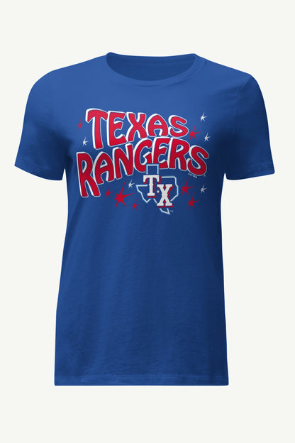 WOMENS TEXAS RANGERS FIREWORKS T SHIRT - Royal
