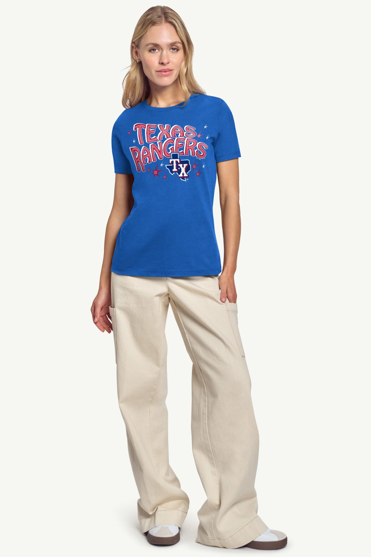 WOMENS TEXAS RANGERS FIREWORKS T SHIRT - Royal