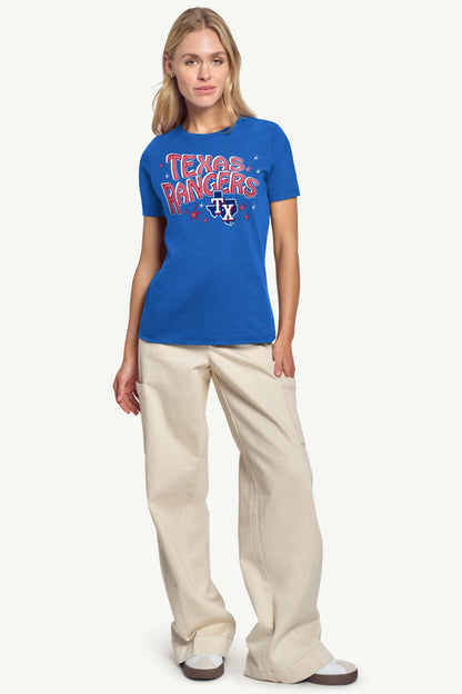 WOMENS TEXAS RANGERS FIREWORKS T SHIRT - Royal