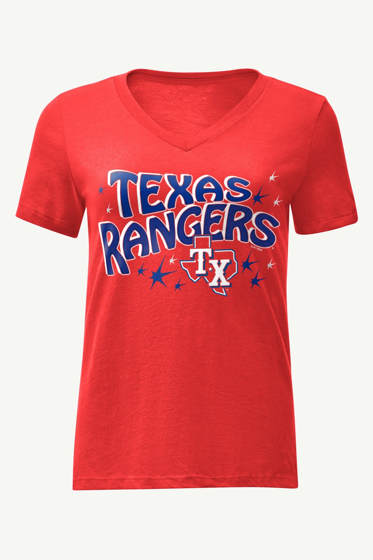 WOMENS TEXAS RANGERS FIREWORKS V NECK T SHIRT - Red