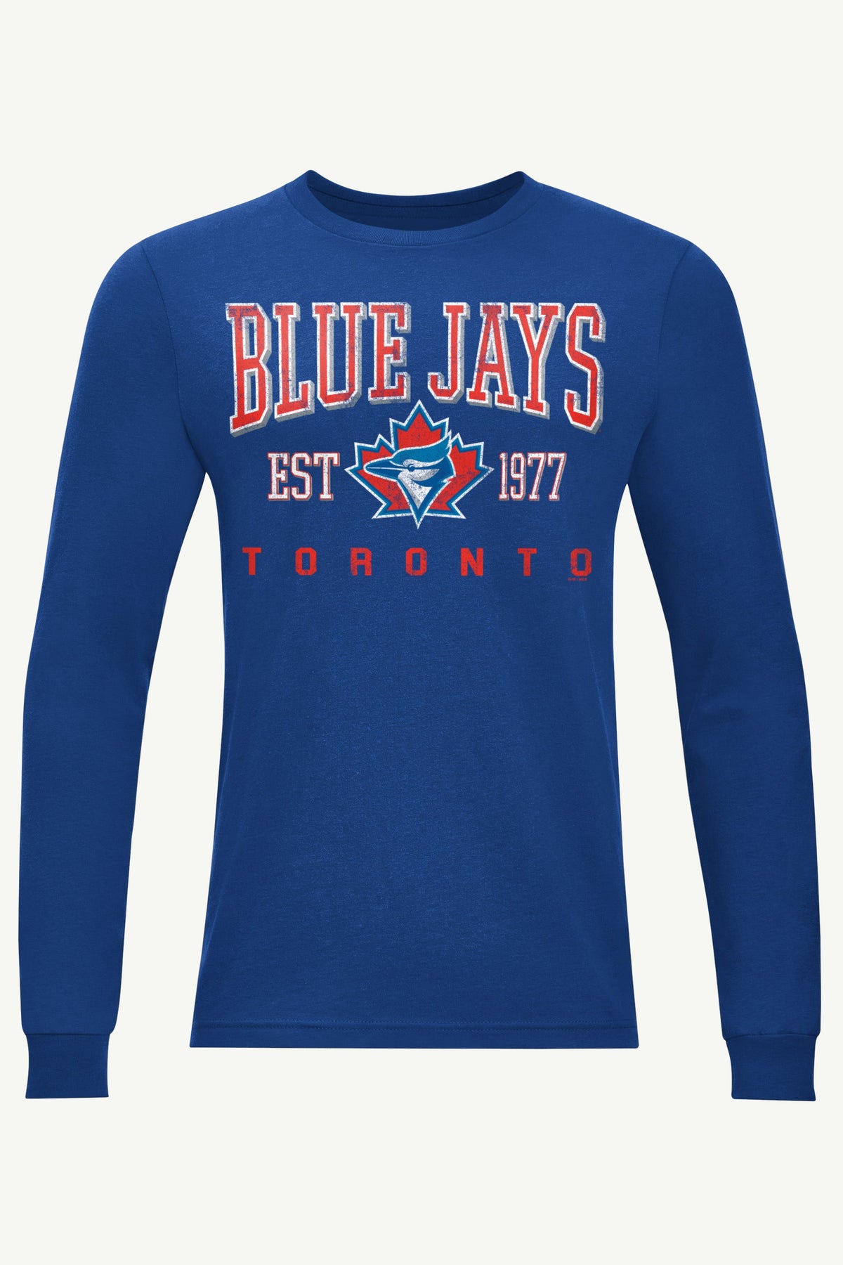 MENS TORONTO BLUE JAYS RETRO LONG SLEEVE T SHIRT - Royal