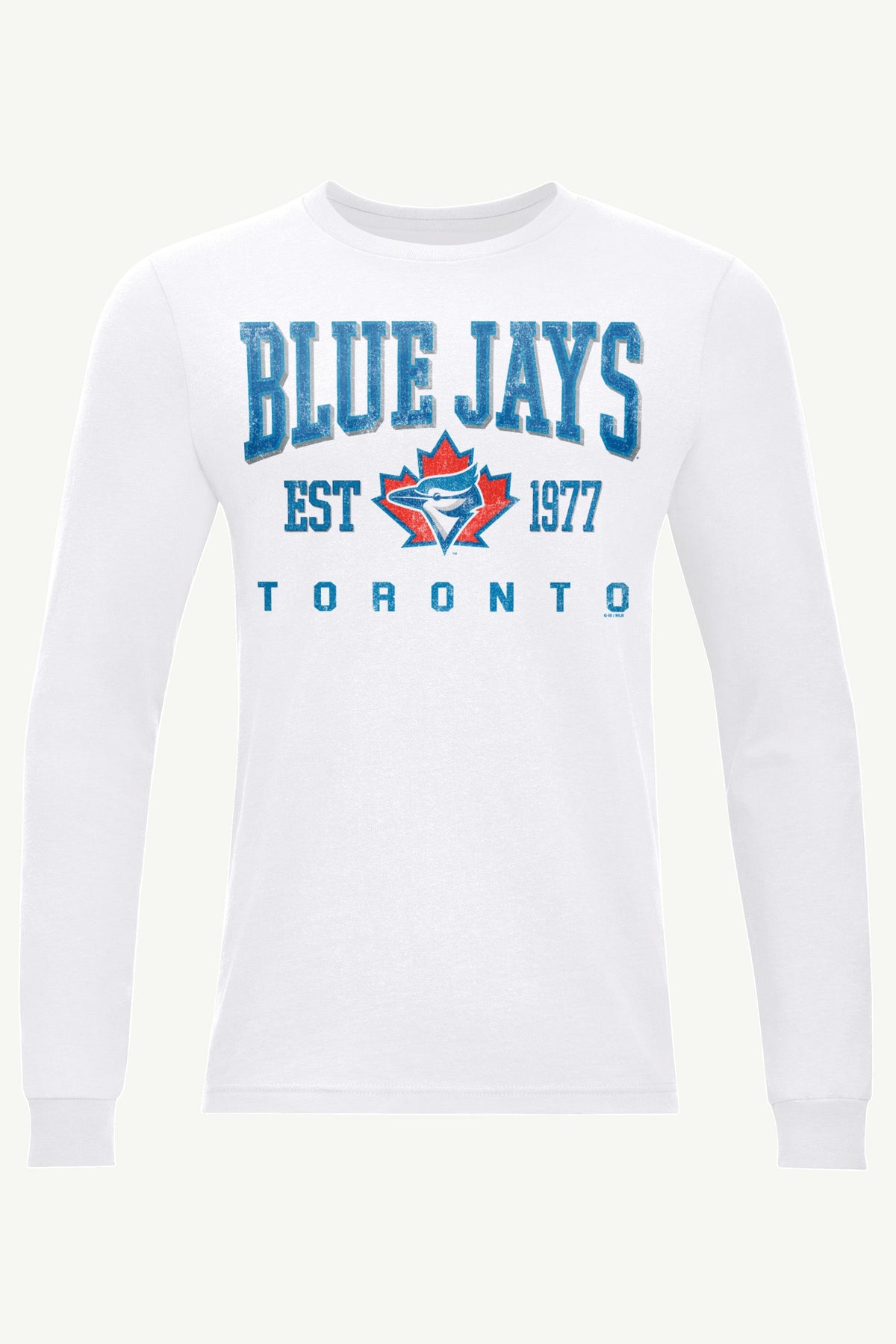 MENS TORONTO BLUE JAYS RETRO LONG SLEEVE T SHIRT - White