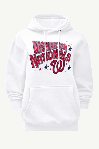 WOMENS WASHINGTON NATIONALS FIREWORKS HOODIE - White