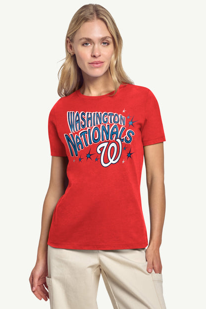 WOMENS WASHINGTON NATIONALS FIREWORKS T SHIRT - Red