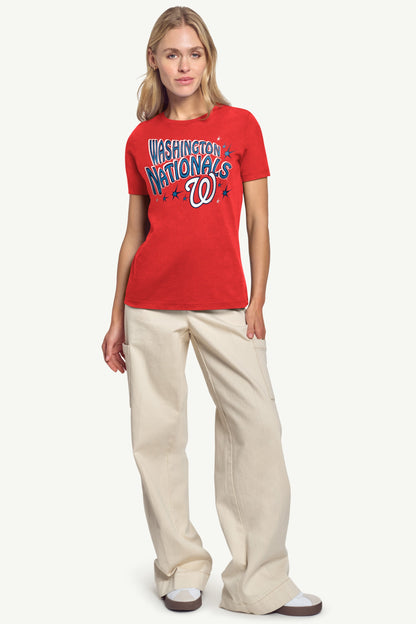 WOMENS WASHINGTON NATIONALS FIREWORKS T SHIRT - Red