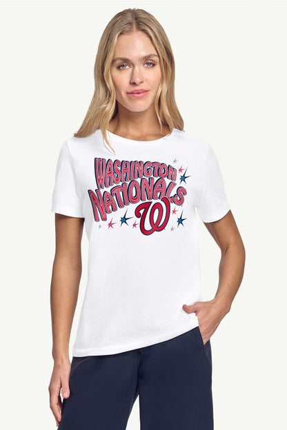 WOMENS WASHINGTON NATIONALS FIREWORKS T SHIRT - White