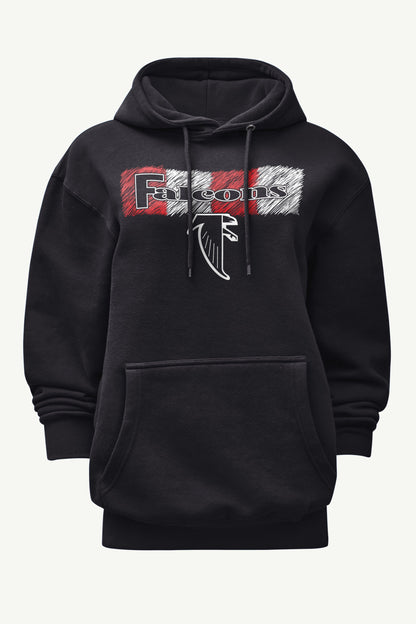 WOMENS ATLANTA FALCONS COLOR SHADING HOODIE - Black