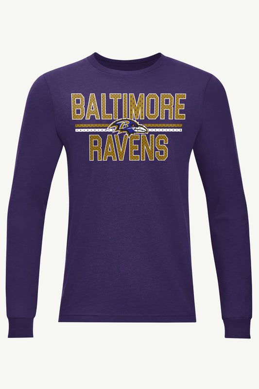MENS BALTIMORE RAVENS MESH LOOK LONG SLEEVE T SHIRT - Purple