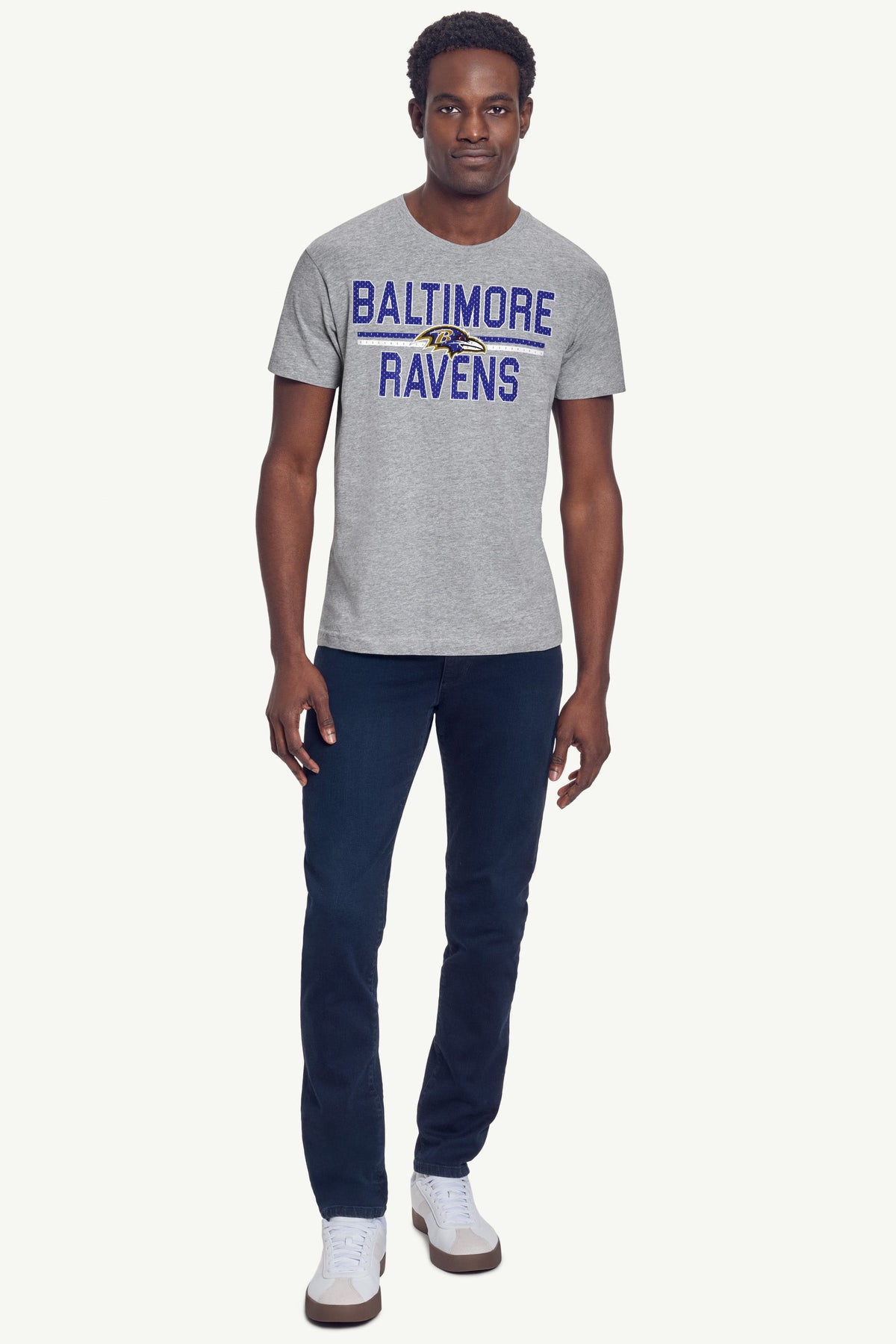 MENS BALTIMORE RAVENS MESH LOOK T SHIRT - Heather Grey