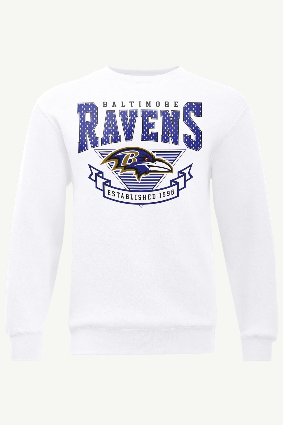 MENS BALTIMORE RAVENS 80's INSPIRED SWEATSHIRT - White