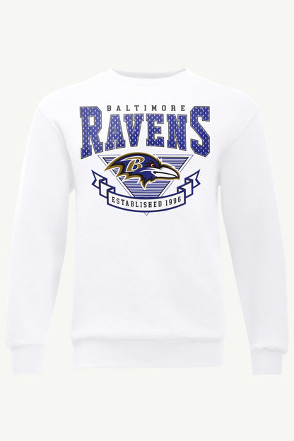 MENS BALTIMORE RAVENS 80's INSPIRED SWEATSHIRT - White