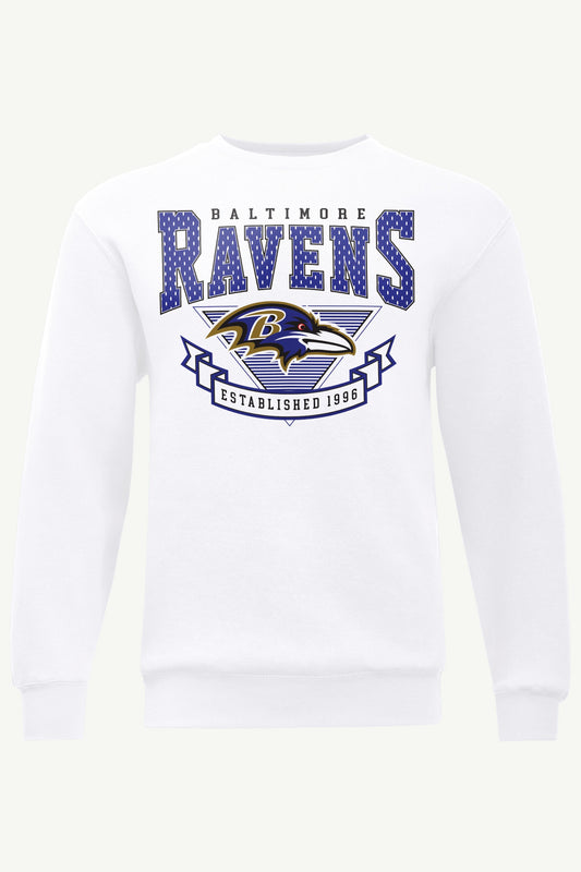 MENS BALTIMORE RAVENS 80's INSPIRED SWEATSHIRT - White