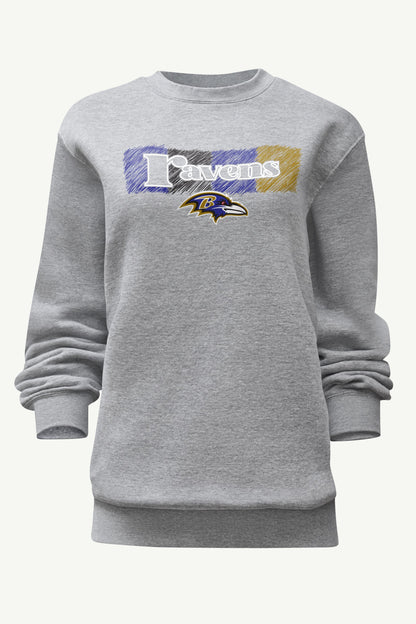 WOMENS BALTIMORE RAVENS COLOR SHADING SWEATSHIRT - Heather Grey