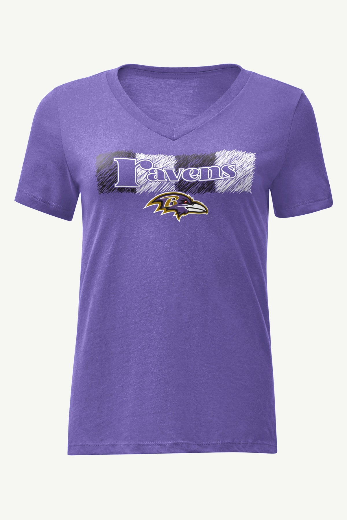 WOMENS BALTIMORE RAVENS COLOR SHADING V-NECK T SHIRT - Purple