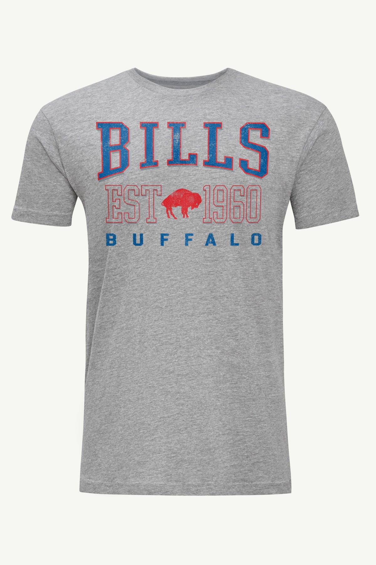 MENS BUFFALO BILLS RETRO T SHIRT - Heather Grey