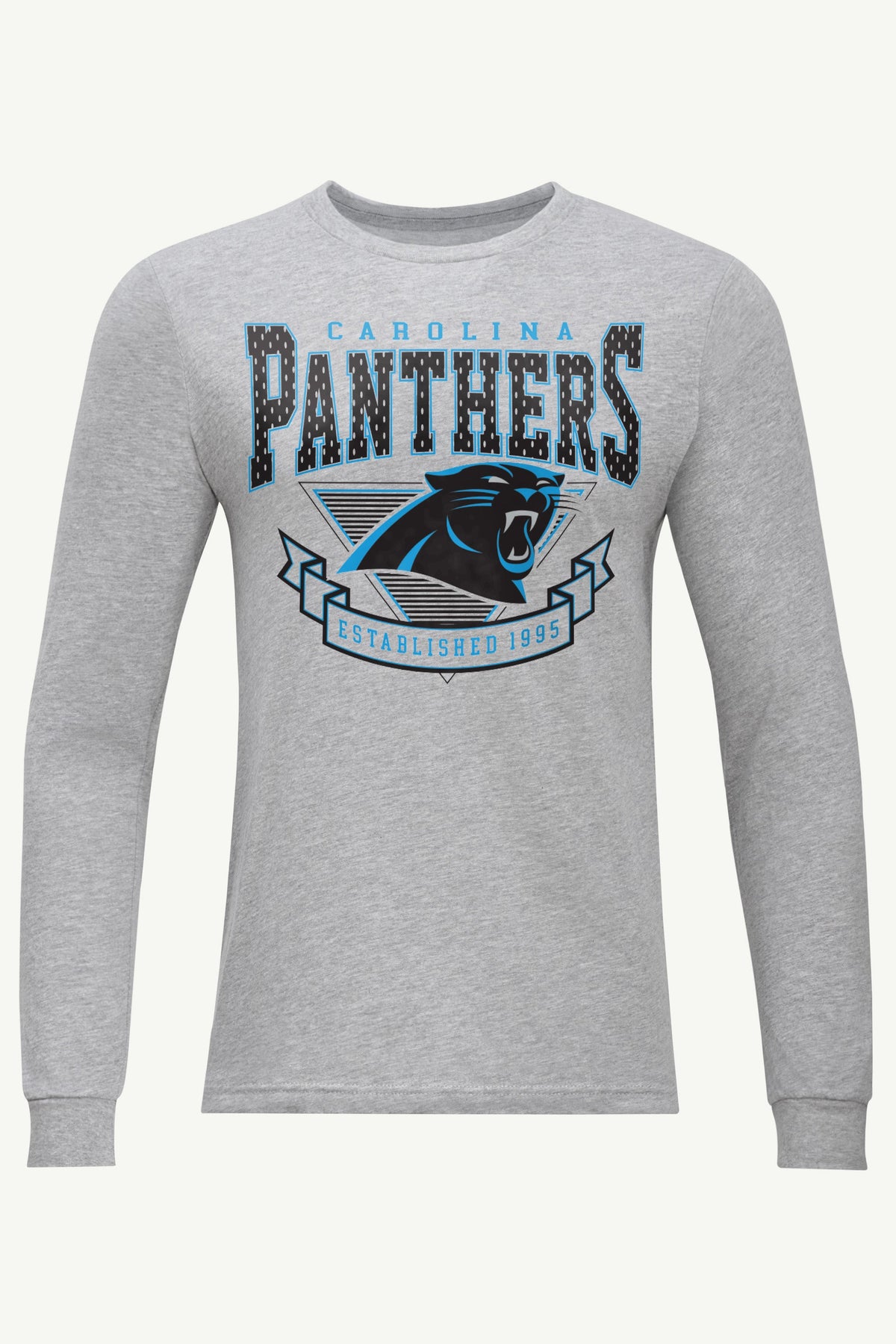 MENS CAROLINA PANTHERS 80's INSPIRED LONG SLEEVE T SHIRT - Heather Grey
