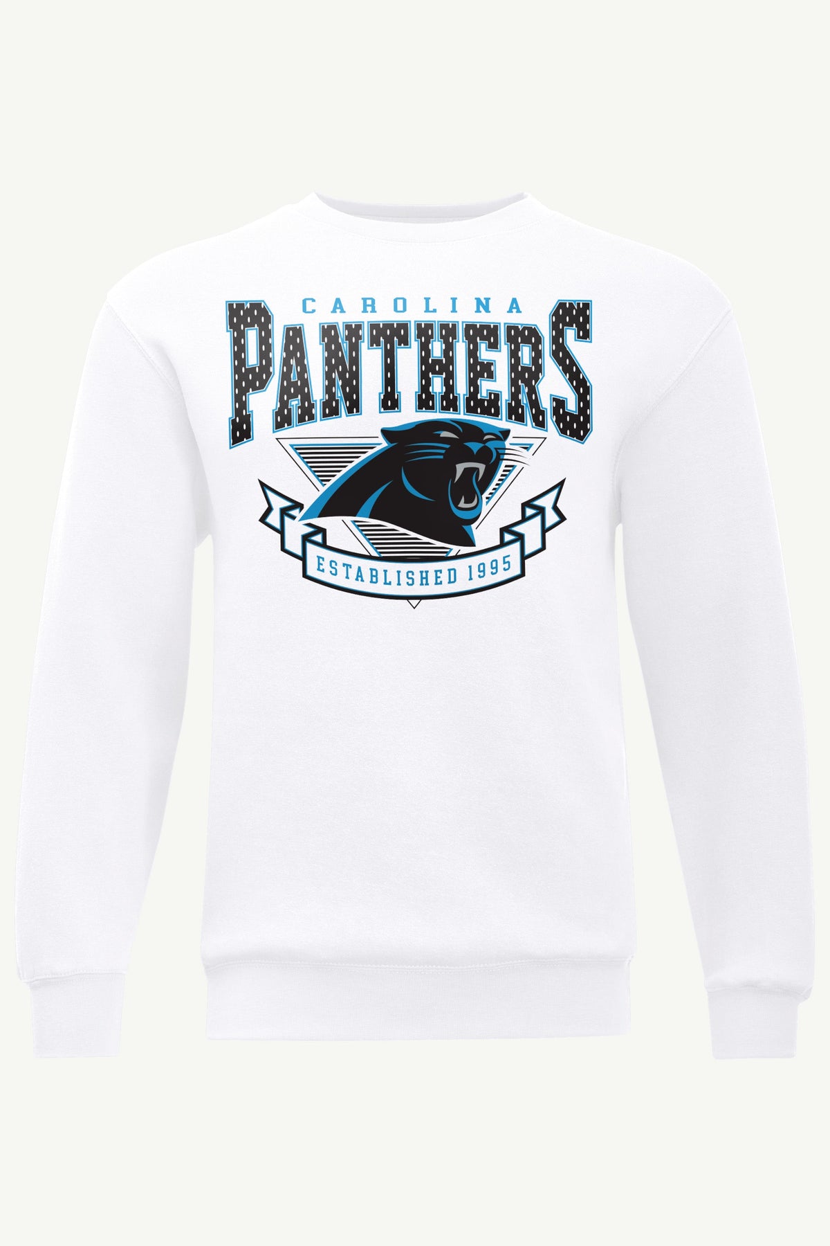 MENS CAROLINA PANTHERS 80's INSPIRED SWEATSHIRT - White
