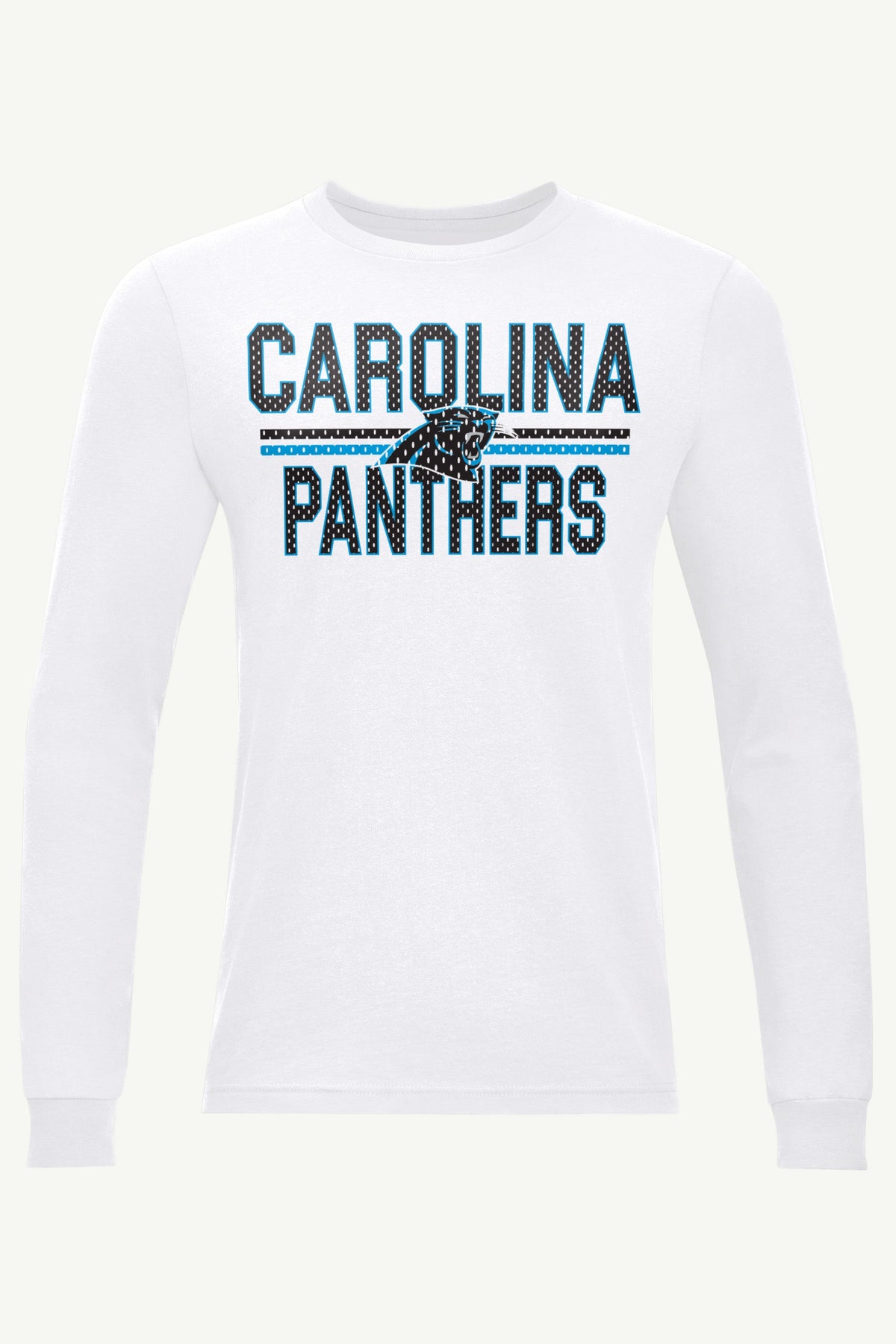 MENS CAROLINA PANTHERS MESH LOOK LONG SLEEVE T SHIRT - White