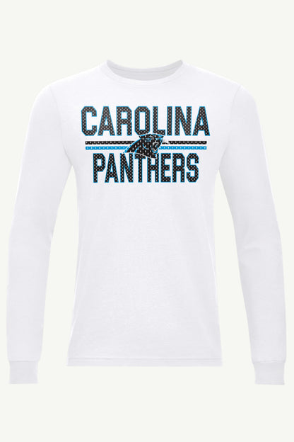 MENS CAROLINA PANTHERS MESH LOOK LONG SLEEVE T SHIRT - White