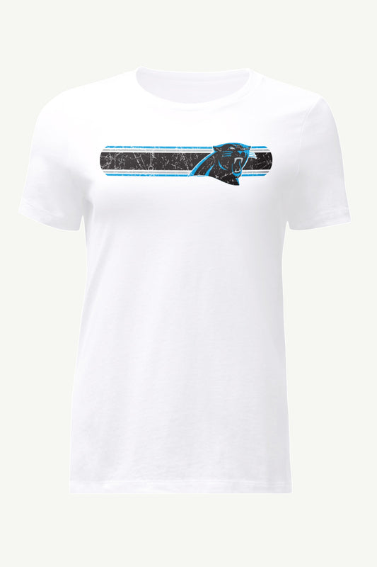 WOMENS CAROLINA PANTHERS STRIPE T SHIRT - White
