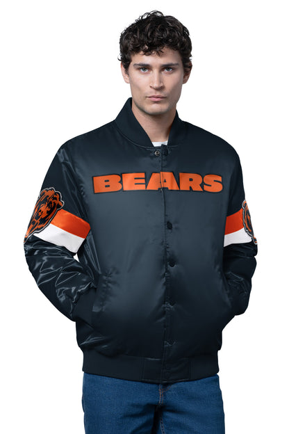 MENS CHICAGO BEARS TRIPLE OPTION SATIN VARSITY JACKET - Starter