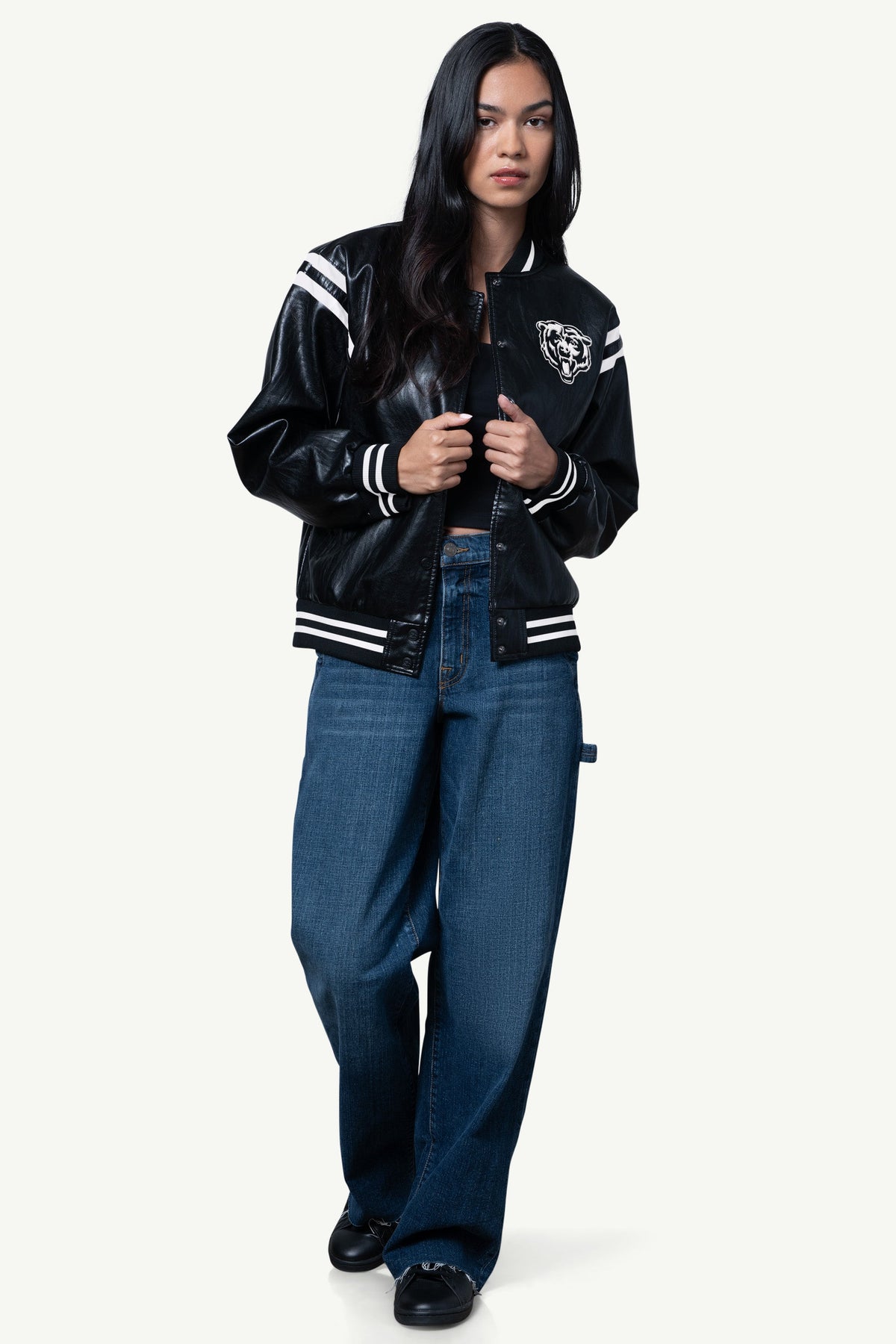 WOMENS CHICAGO BEARS FAUX LEATHER VARSITY JACKET - Starter