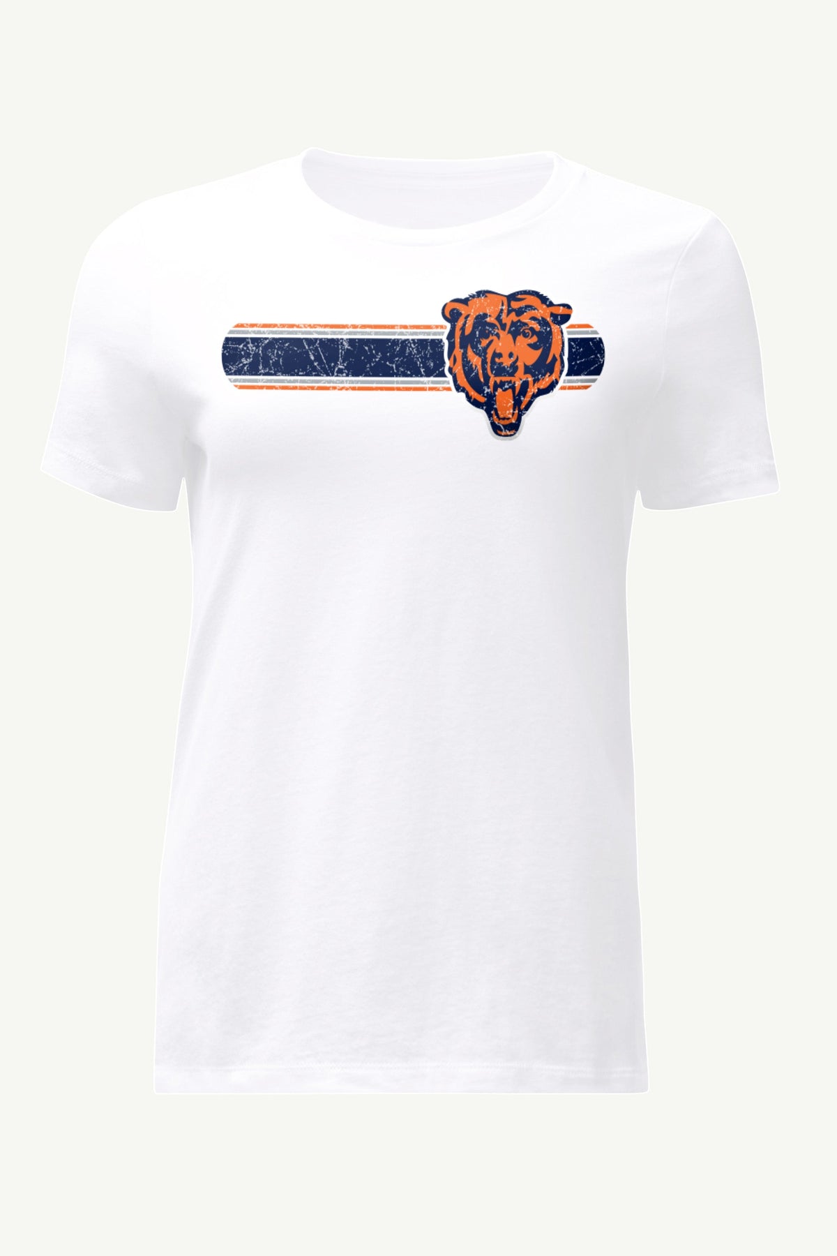 WOMENS CHICAGO BEARS STRIPE T SHIRT - White